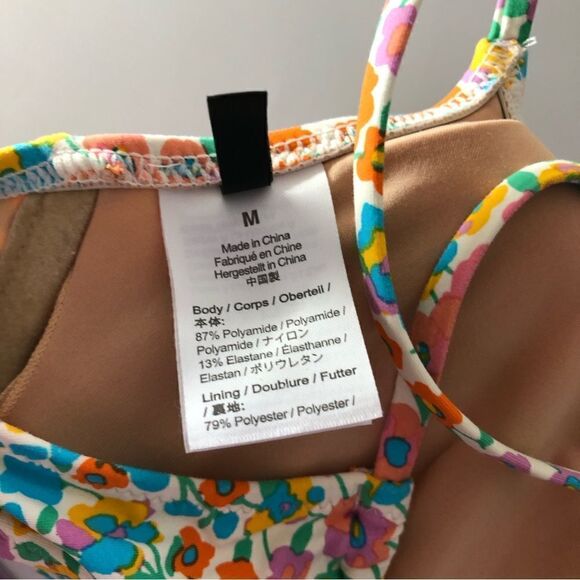 J Crew Bikini Top/Bottom Rainbow Bloom Matching Solid Lilac Bottoms Med/Small - Picture 9 of 13